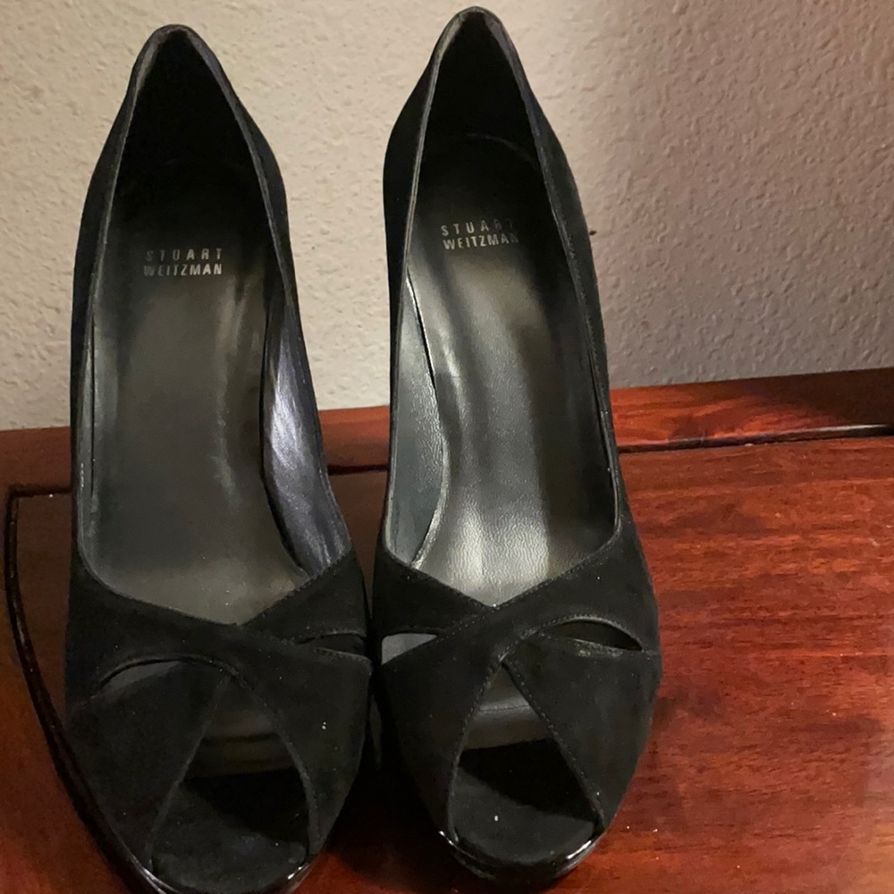 Stuart Weitzman Black Suede Pumps Sz 10